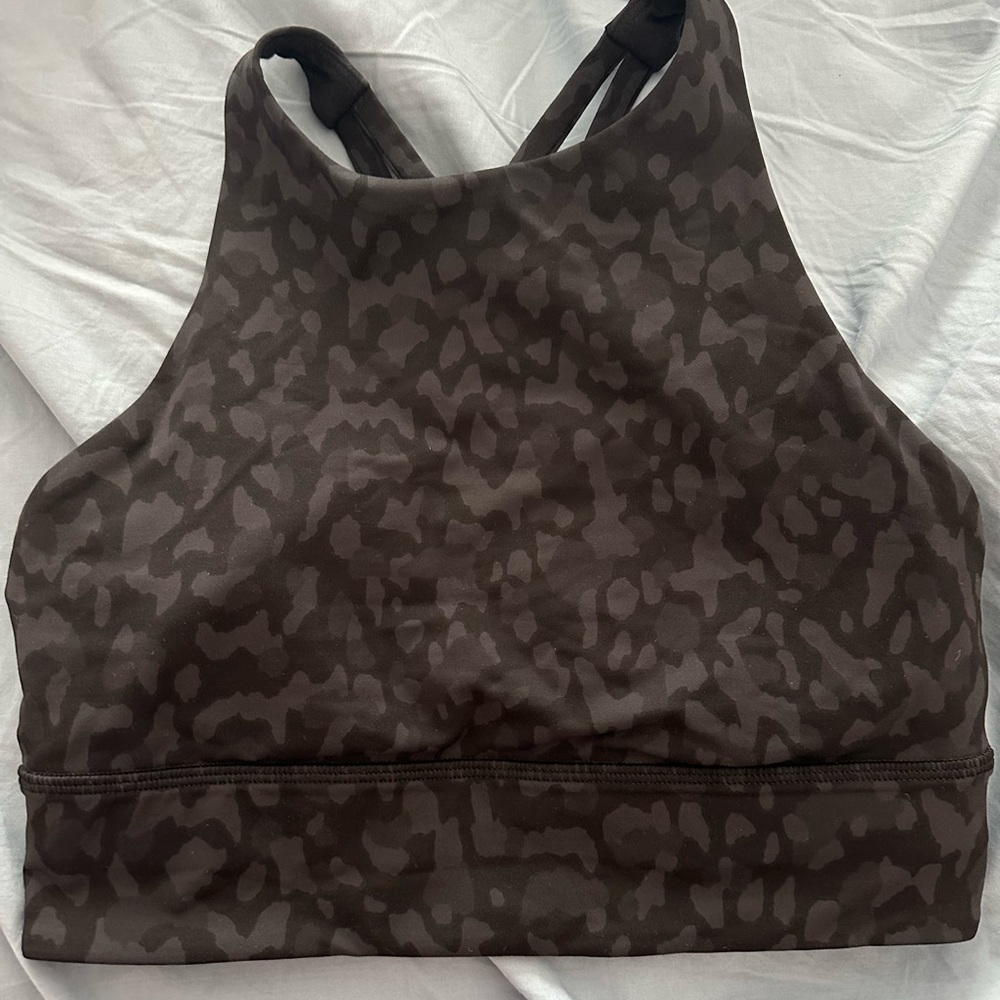 Lululemon Athletica Dark Brown Patterned Sports Bra